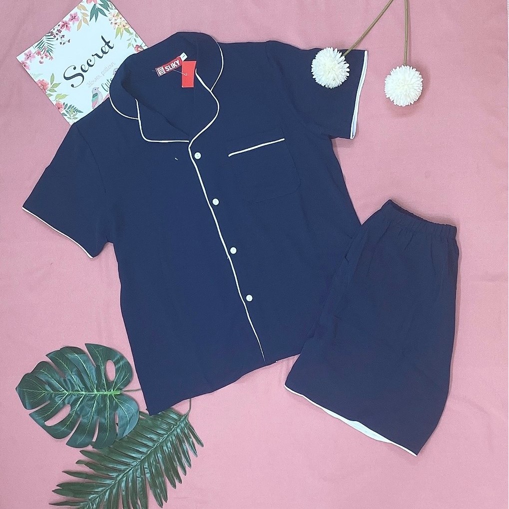 Bộ Pijama lụa áo cộc quần đùi nhiều hình cao cấp | BigBuy360 - bigbuy360.vn