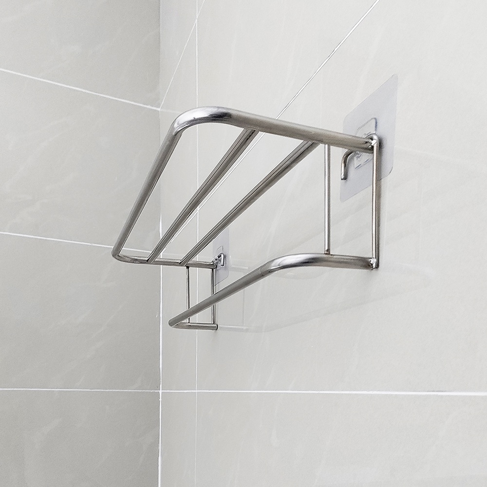 Giá treo khăn nhà tắm dán tường Living C, kệ nhà tắm inox treo khăn treo đồ đa năng tiện dụng