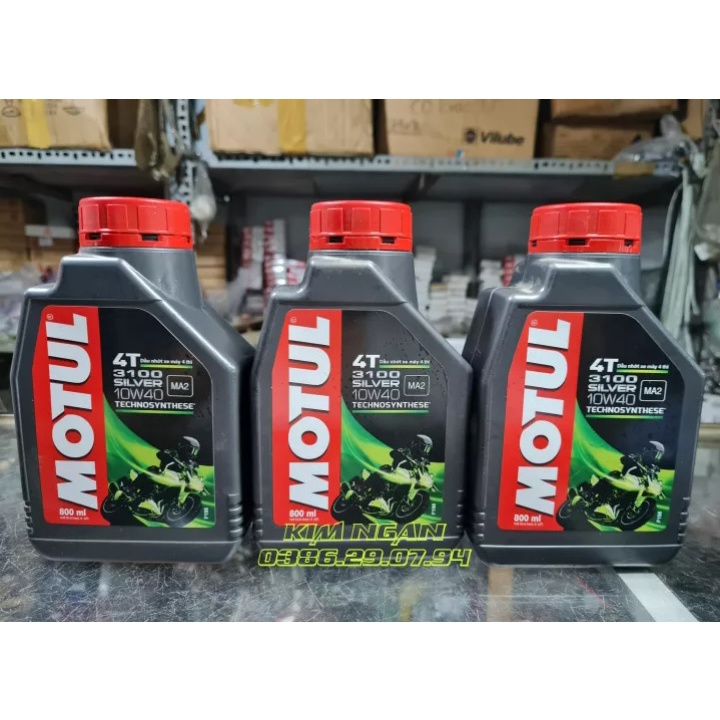 Dầu nhớt bán tổng hợp Motul 3100 Silver/gold 10W-40 , 800ml