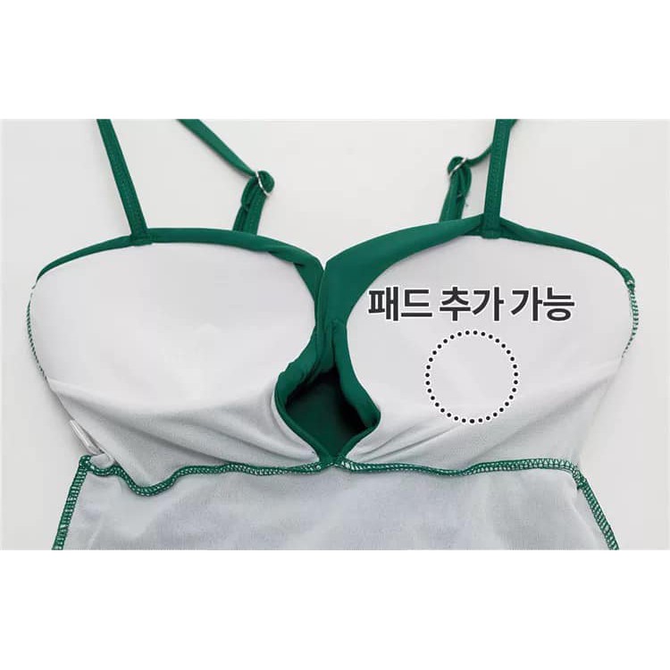 Bikini một mảnh xanh, vàng, đỏ chụp hình nhóm, bikini liền thân xẻ chéo ngực sexy cá tính