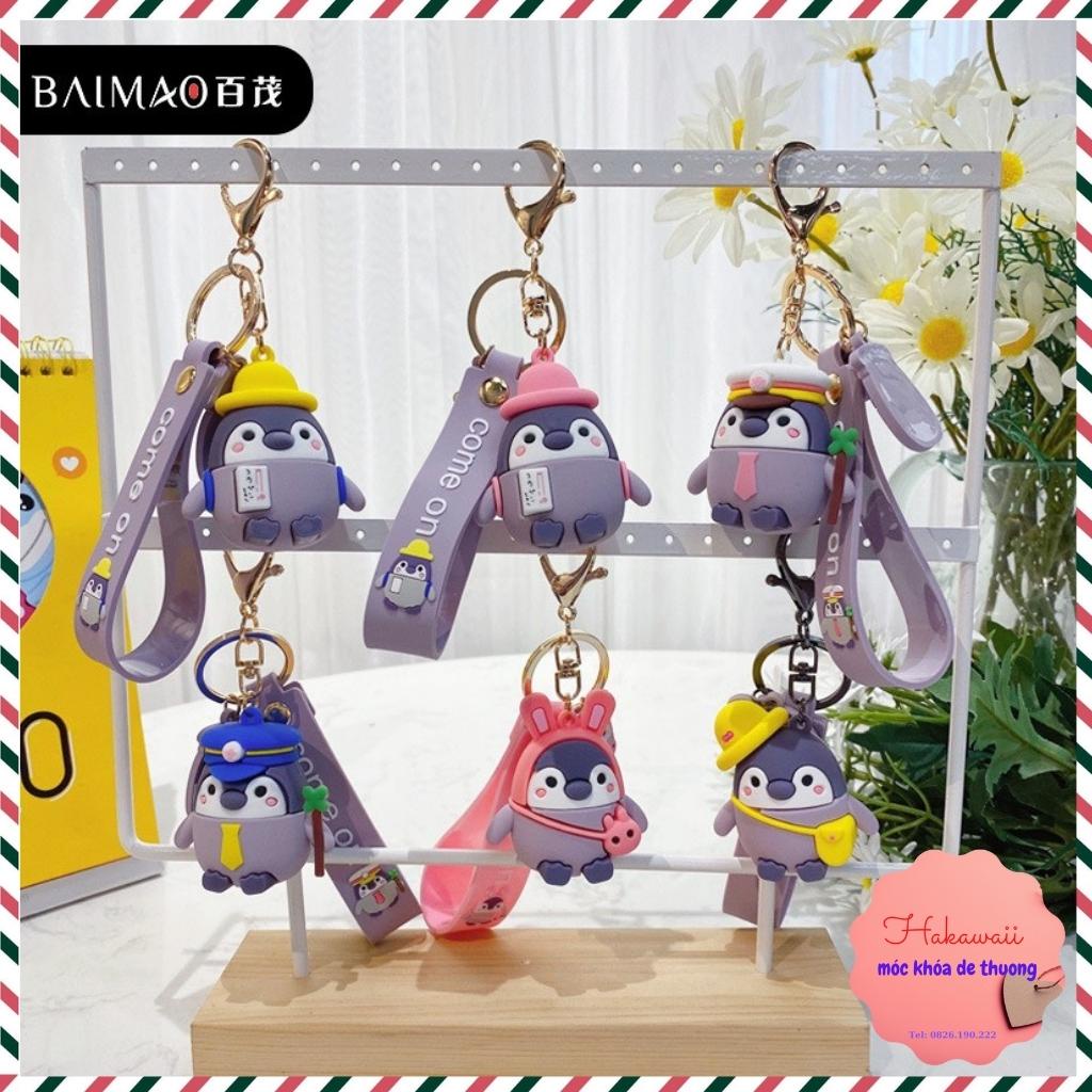 Móc khóa chim cánh cụt đi học, móc khóa đôi cute nhiều màu đáng yêu dùng làm móc treo balo