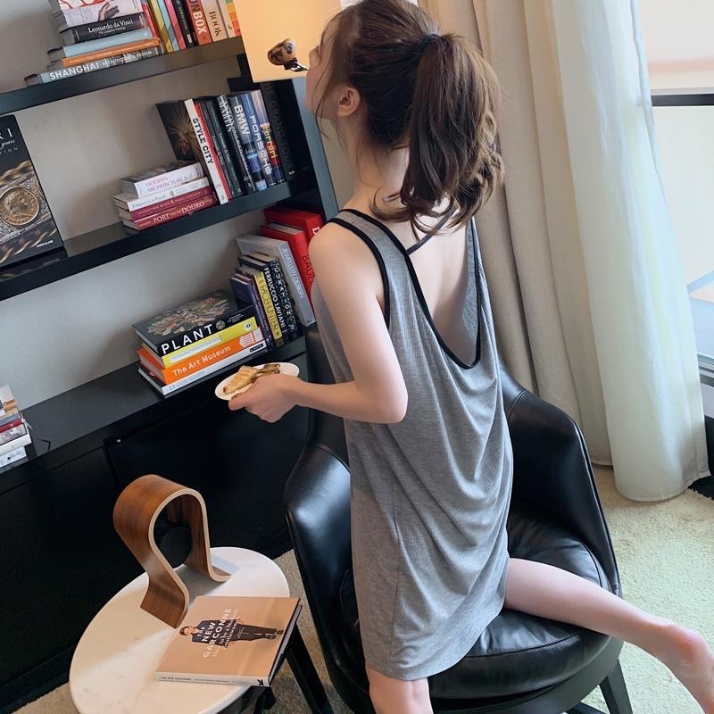 Đầm ngủ cotton big size tối đa 150kg phom rộng rãi không tay qua mông