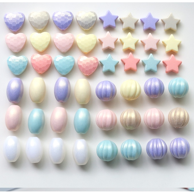 Set 50 Hạt Xỏ Lỗ Hình Trái Bí Ngô Ngôi Sao Năm Cánh Dùng Làm Trang Sức Thủ Công