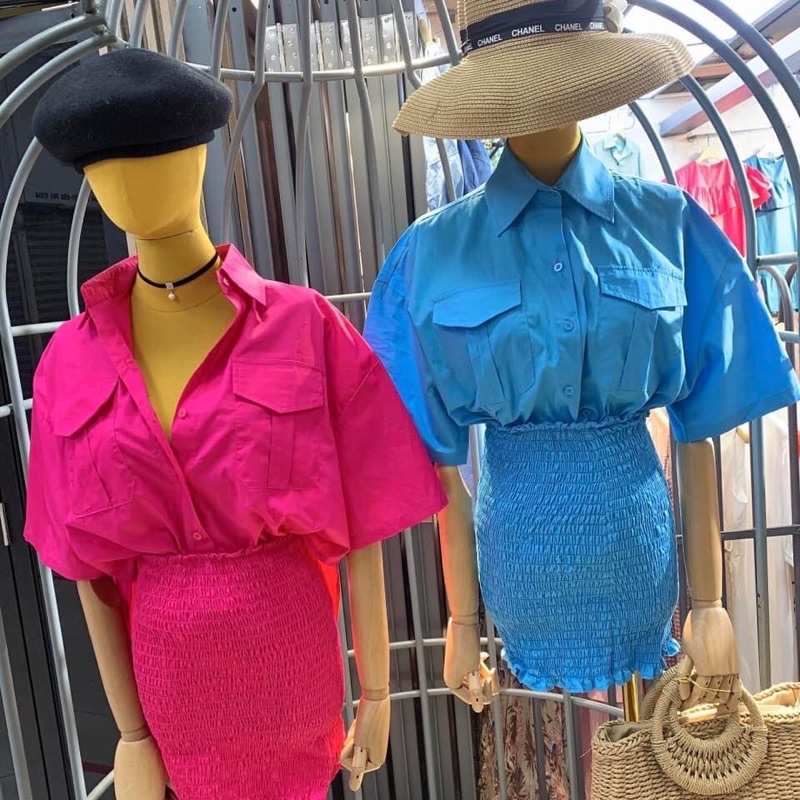 Set áo sơ mi chân váy ôm