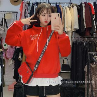 🌟Áo nỉ nhung liền gấu áo trắng