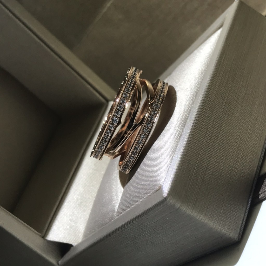 Nhẫn thép titan đính kim cương nhân tạo thời trang cho cặp đôi