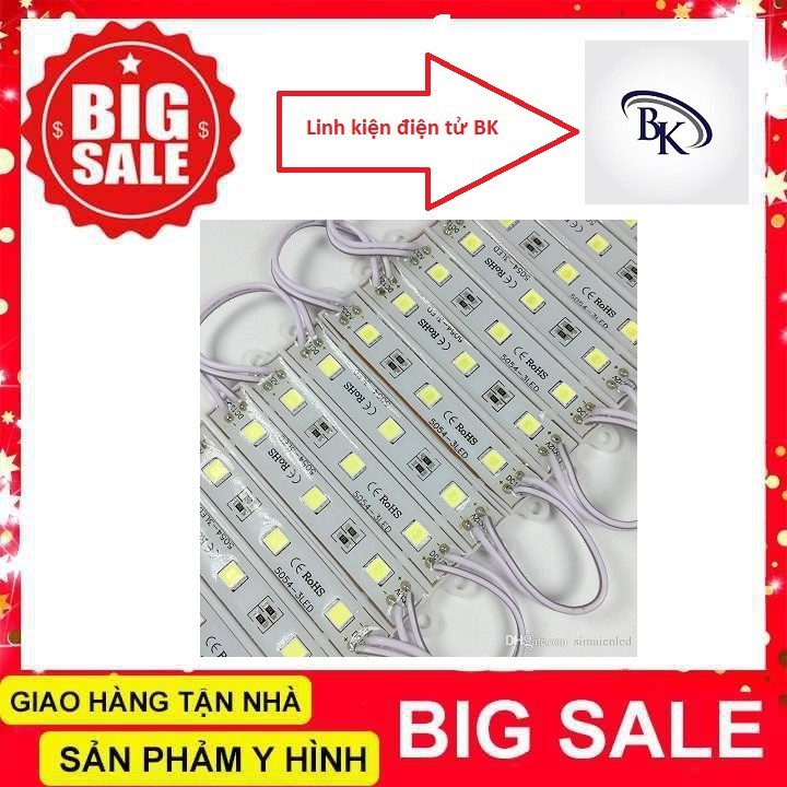 combo 50 thanh Led hắt Sáng 5054 12 vôn -  3 Bóng Siêu Sáng led hăt led hắt