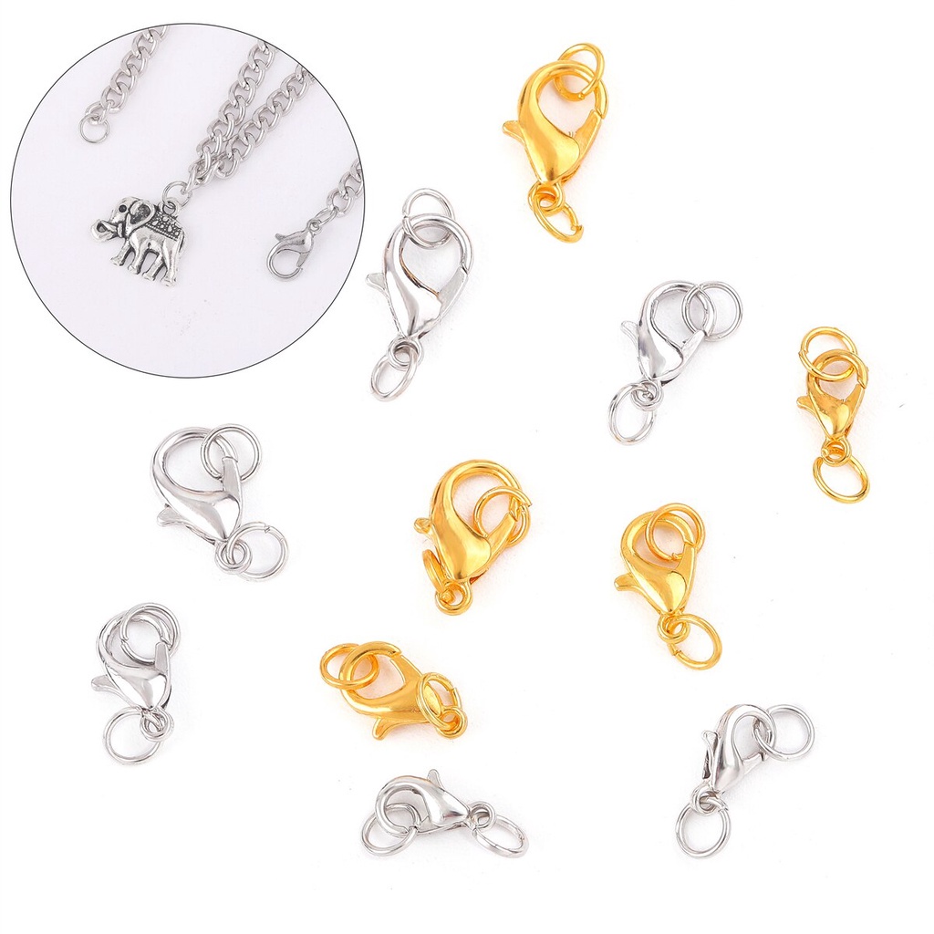 Set 10 móc cài tôm hùm Beadia có khoen làm đồ trang sức DIY