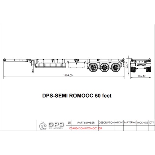 DPS SEMI TRAILER 50FT 1/14 SCALE