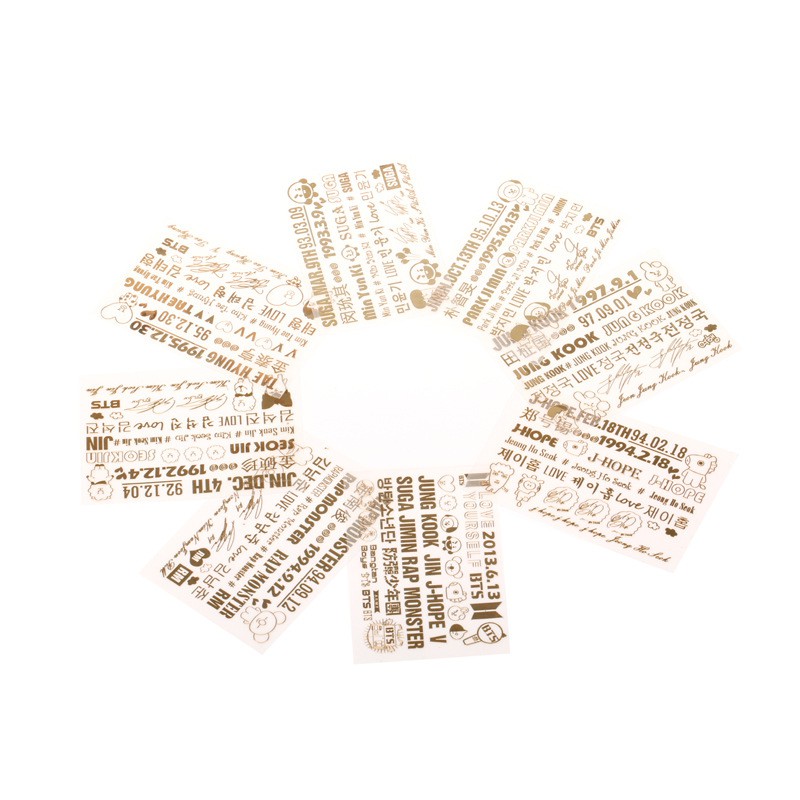 Sticker nổi BTS vàng