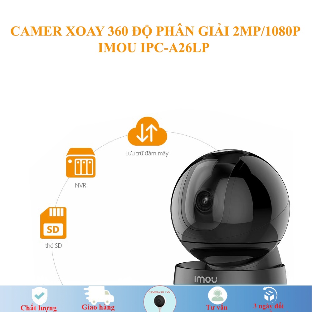 Camera WIFI IP Xoay 360 Trong Nhà REX IPC-A26LP IMOU 1080P Bảo hành chính hãng 24 tháng