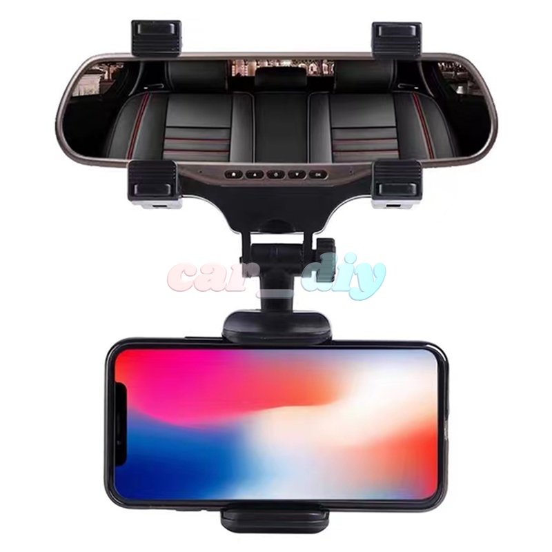 Giá Đỡ Điện Thoại / GPS Gắn Kính Chiếu Hậu Xe Hơi Xoay 360 Độ Tiện Dụng