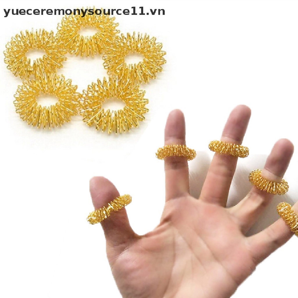 Set 10 Nhẫn Châm Cứu Mát Xa Ngón Tay Bằng Thép Không Gỉ