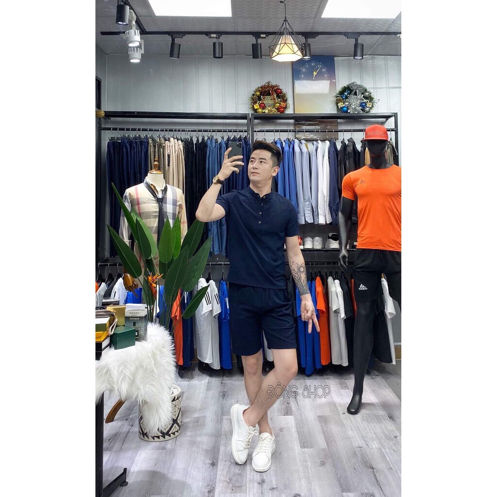 Bộ quần áo nam mùa hè cổ tàu 4 khuy chất vải đũi dày dặn - VIN95 BH22 | BigBuy360 - bigbuy360.vn