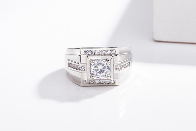 Nhẫn đeo ngón tay AIFEI bạc 925 mạ vàng 18K phong cách Hàn Quốc thời trang dành cho nam