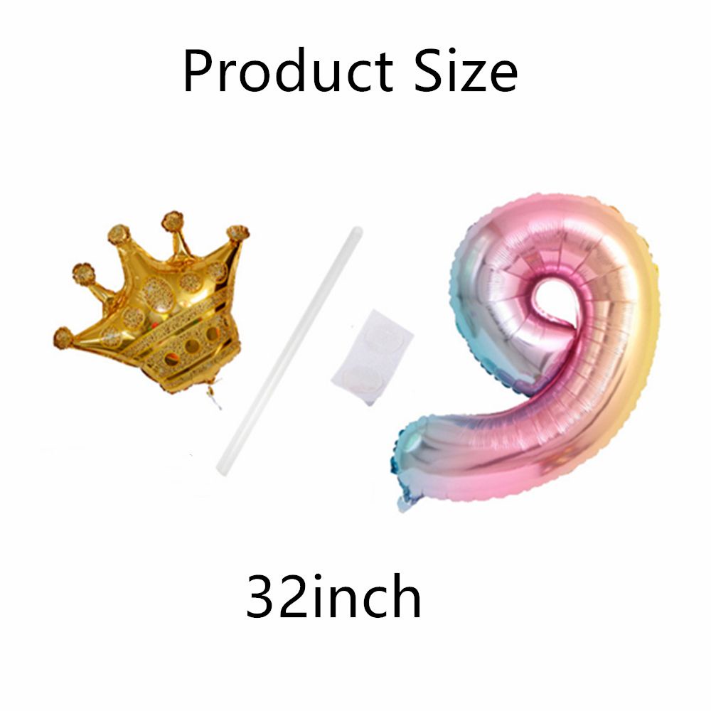 Bóng bay lá nhôm hình số cỡ 32inch màu gradient trang trí tiệc sinh nhật