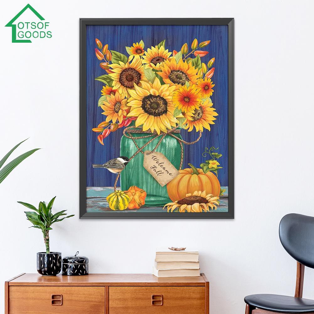 Tranh Thêu Chữ Thập 11ct Hình Hoa Hướng Dương 30x40cm