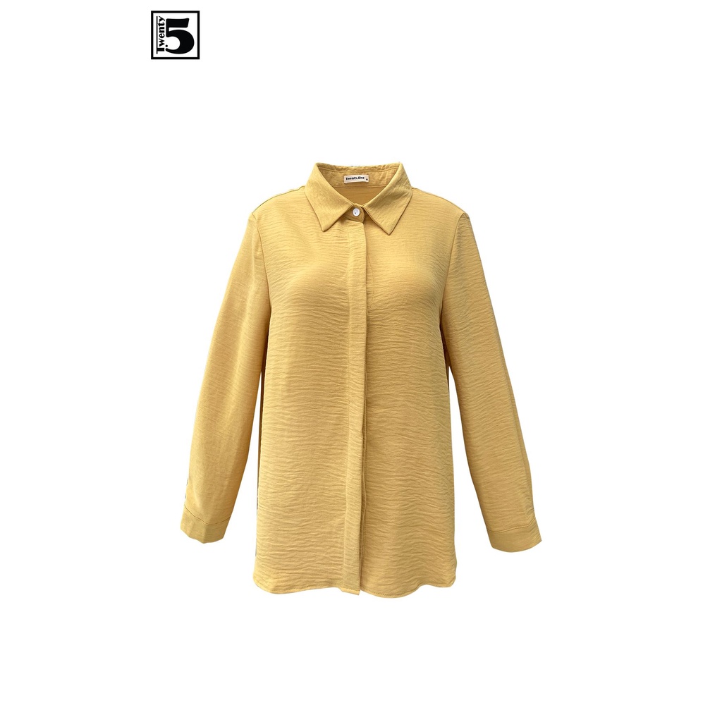 Áo sơ mi nữ công sở dáng suông nẹp viền cúc Twentyfive N189