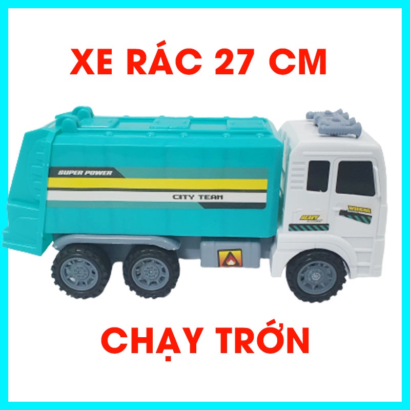 Xe rác đồ chơi màu xanh cho bé trai xe môi trường 326-53