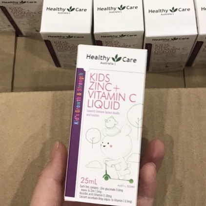Siro Healthy Care Kids Zinc + Vitamin C Liquid 25ml bổ sung Kẽm nước Cho Bé
