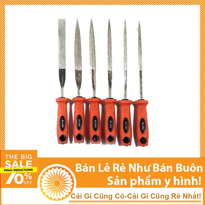 Bộ Giũa Kim Cương 6 Cây 3mmx180mm Asaki AK-3903 Giá Rẻ