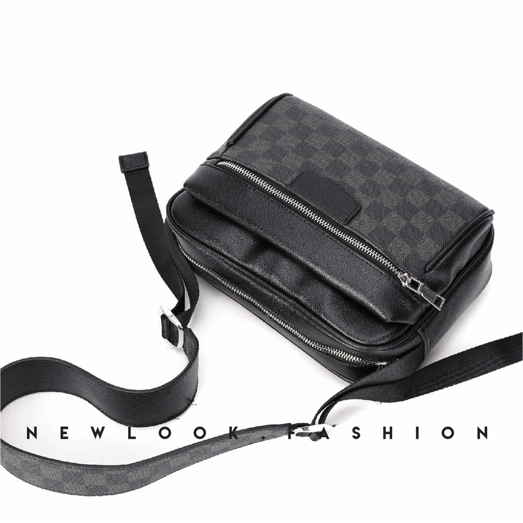 ★ TÚI ĐEO CHÉO NAM NỮ DA PU DÀY CAO CẤP HOẠ TIẾT CARO FORM ĐỨNG ( DÂY ĐEO DA ) | BigBuy360 - bigbuy360.vn