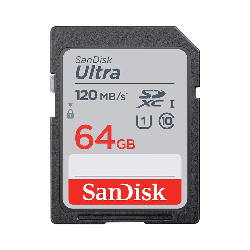 Thẻ nhớ Máy Ảnh SDXC Sandisk Utral Class10 64GB 120MB/s - Tốc độ cao