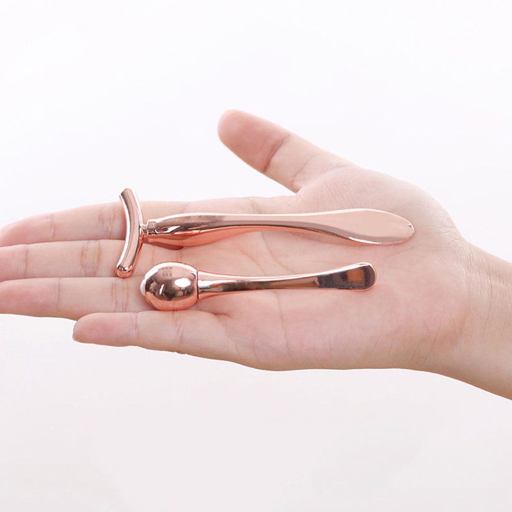 [Hàng mới về] Thanh Lăn Mát Xa Mặt/Mắt Mini Hình Chữ T Chống Quầng Thâm Tiện Dụng