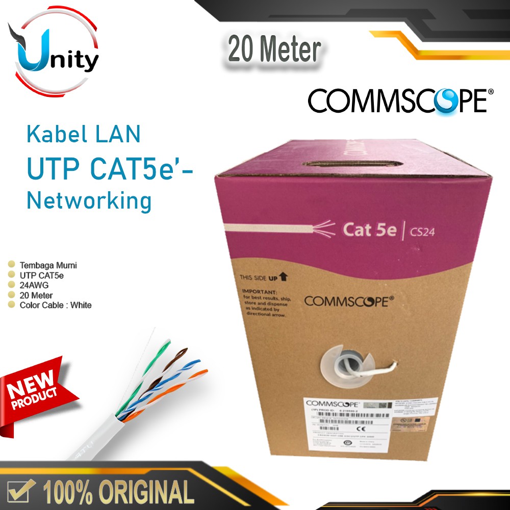 Dây Cáp Utp Cat5e 20m Rj45 Ftp Lan Utp Cat5e Amp Commscope Cat5 20m