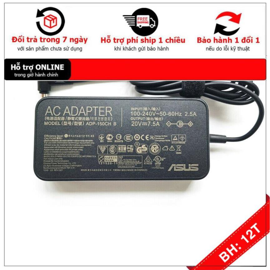 [BH12TH] ⚡️[Sạc zin] Sạc laptop Asus FX705DD FX705DT FX705DU FX705GT 20V - 7.5A - 150W Chân kim  6.0*3.7mm ZIN