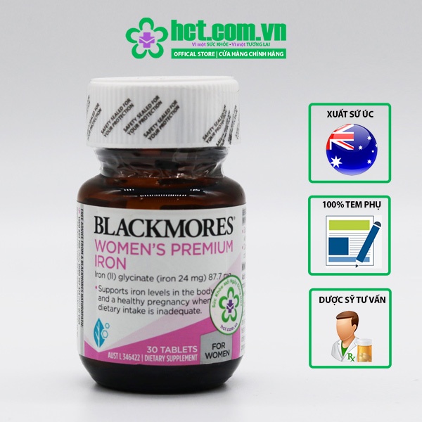 Viên Uống Sắt Cho Bà Bầu Blackmores Women's Premium Iron Lọ 30 Viên