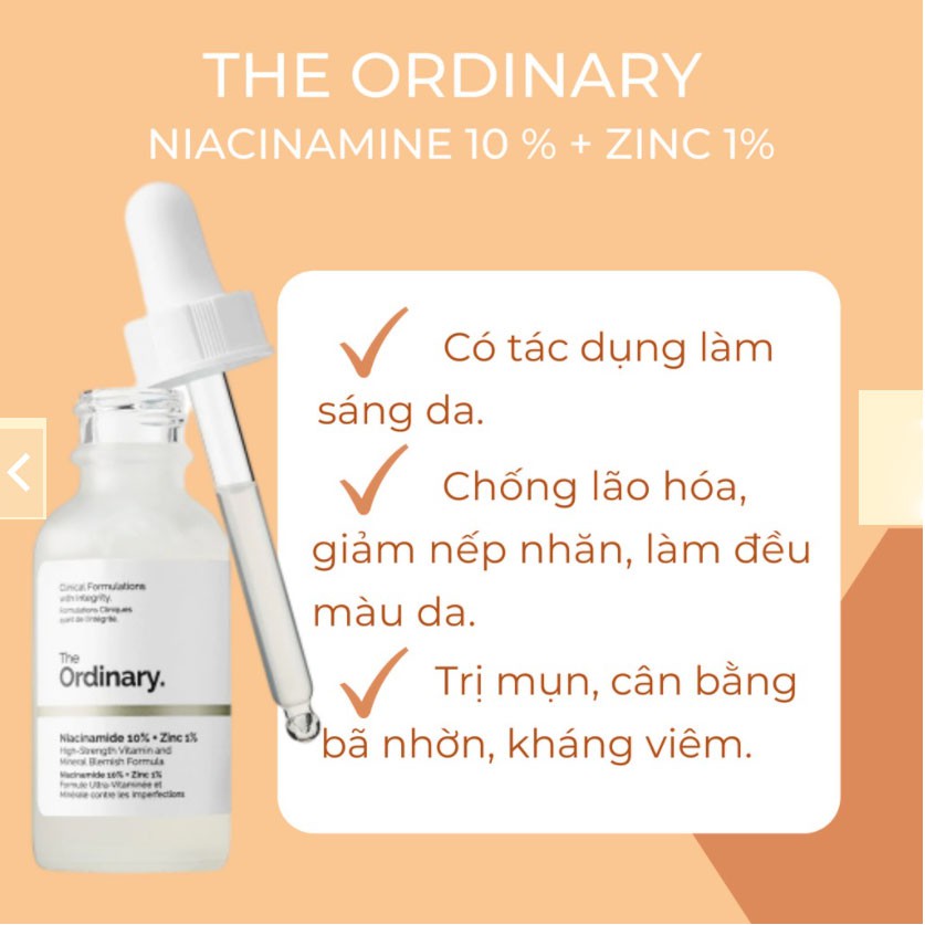 [Hàng Mới Về]  THE ORDINARY NIACINAMIDE 10% + ZINC 1% SERUM TRI MỤN, MỜ THÂM SÁNG DA TINH CHẤT  30ml | BigBuy360 - bigbuy360.vn
