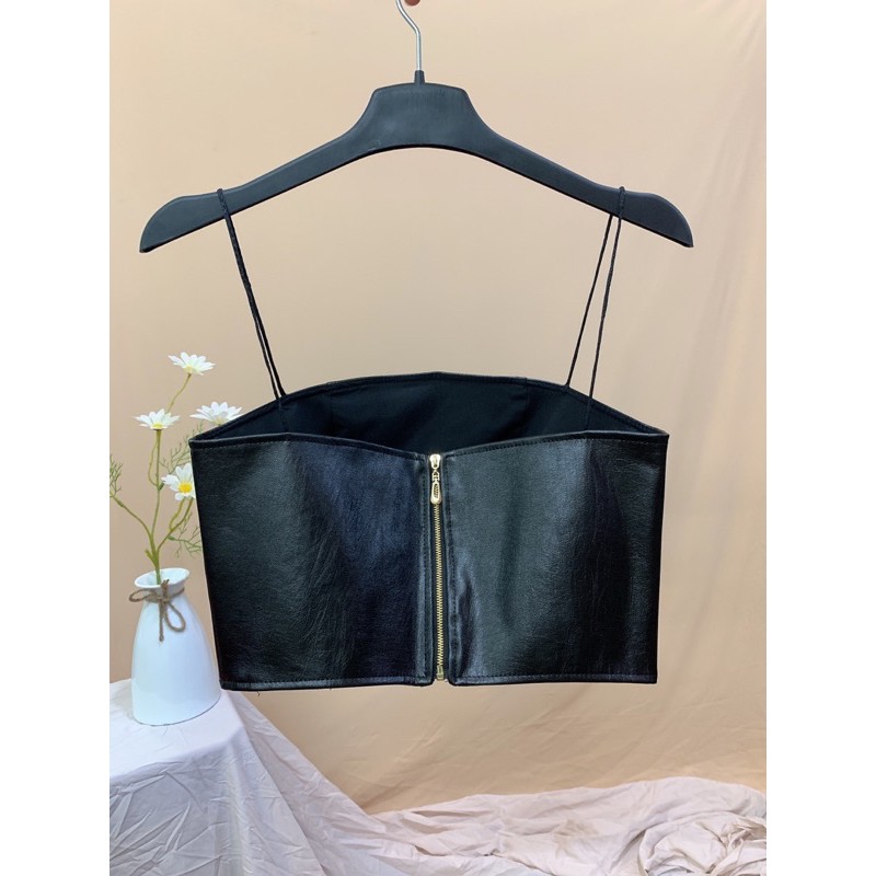 Áo cúp ngực hai dây da khoá đồng m76 | BigBuy360 - bigbuy360.vn