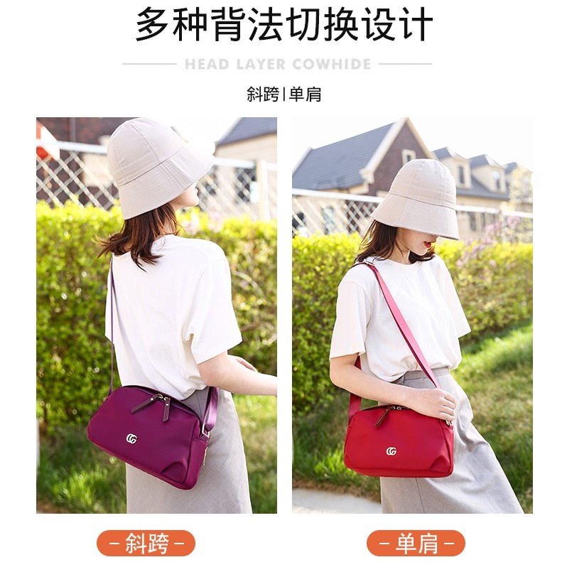 Túi xách nữ Túi đeo chéo vai màu đen/hồng chống nước phong cách Hàn Quốc cho nữ-74