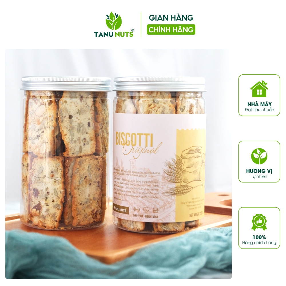 [Mã BMBAU50 giảm 7% đơn 99K] Bánh biscotti vị tổng hợp TANU NUTS, bánh ăn kiêng mix hạt dinh dưỡng tốt cho mẹ bầu, bé.