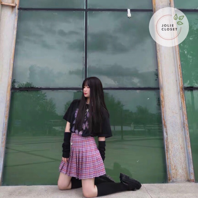 [HÀNG MỚI VỀ] Chân Váy Tennis Xếp Ly Chữ A Dáng Ngắn Màu Caro Tím Hot Trend Siêu Đẹp