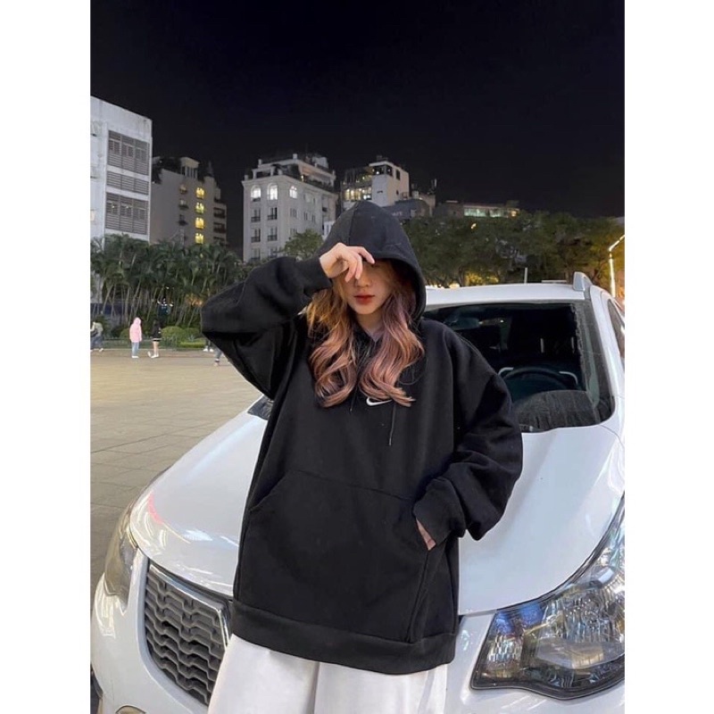 AK17_Áo Hoodie Nỉ Ngoại Thêu LoGo_Chất Nỉ Bông Dày Dặn_Form Tay Dơi Phồng_Nón Rộng 2 Lớp_Unisex Nam Nữ Ok