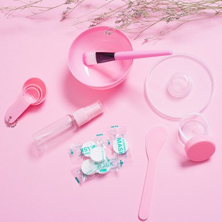 Ready Stock DIY Facial Mask 9PCS Mixing Bowl Brush Spatula Spoon Stick Cleaning Mat Tool Set Spray Bottle Measuring Spoon