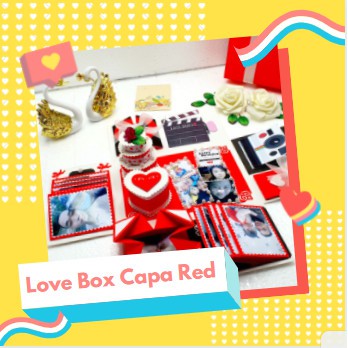 Hộp Quà To - LOVE BOX CAPA RED (21.5x14.5x10.5cm) 100% Handmade