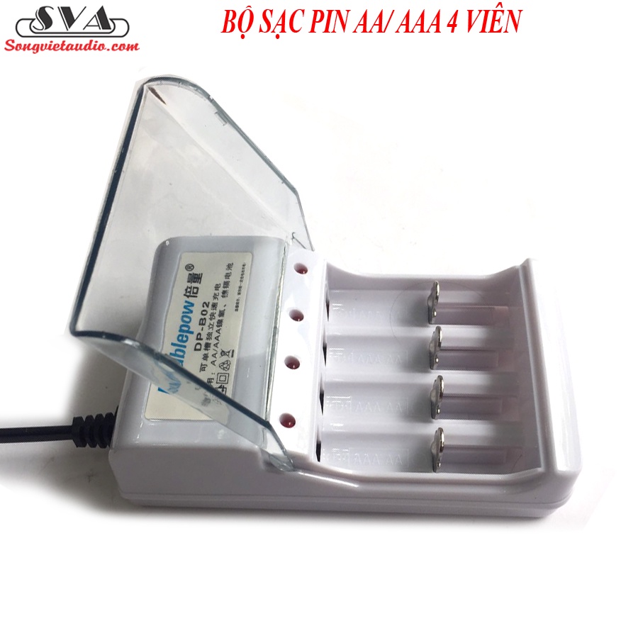 BỘ SẠC PIN AA/ AAA 4 VIÊN DOUBLEPOW
