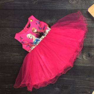 Xả hàng Váy công chúa elsa màu hồng đậm bé gái sz 9-11KG
