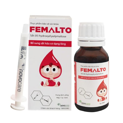 Sắt nước Femalto - Bổ sung sắt cho người có nguy cơ thiếu sắt, trẻ em, phụ nữ đang mang thai(Lọ 15ml)