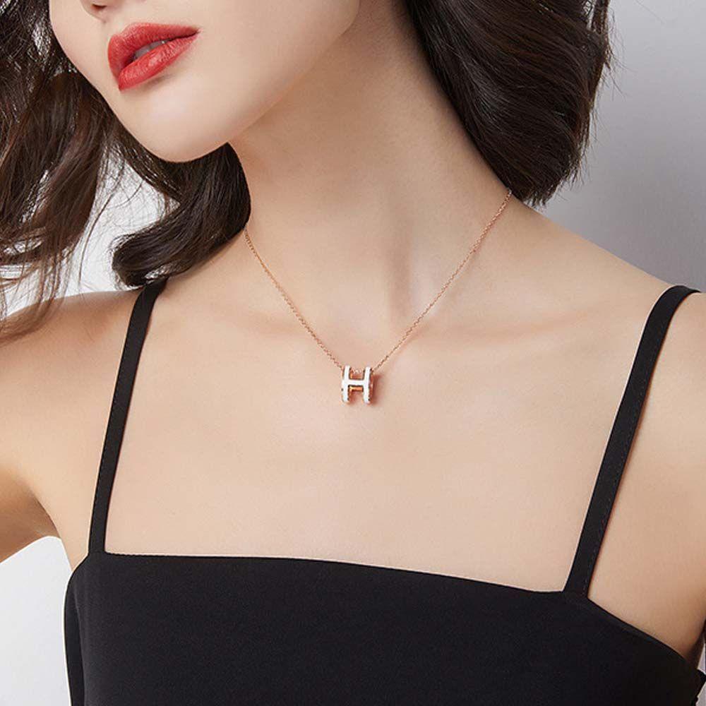 MXGOODS Vòng cổ Choker Mặt Chữ H Đơn Giản Thời Trang Dành Cho Nữ
