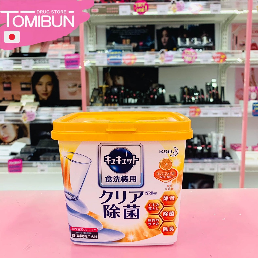 Bột cho máy rửa bát,rửa chén - KAO Kyukyuto Hương cam -680g- Hàng nội địa Nhật Bản - Tomibun