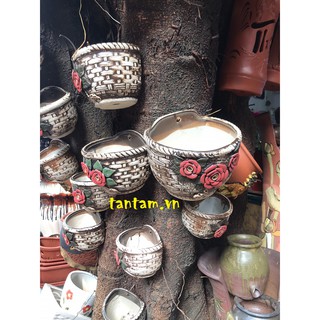 Chậu hoa sứ treo tường