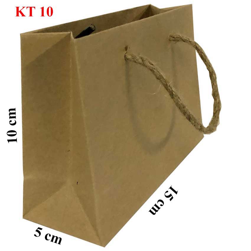 10 túi giấy kraft trơn có sẵn KT10 10 x 15 x 5