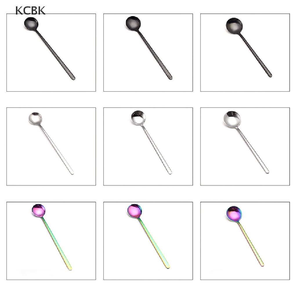 KC 304Stainless Steel Coffee Spoon round head spoon honey dessert gift mixing spoon BK