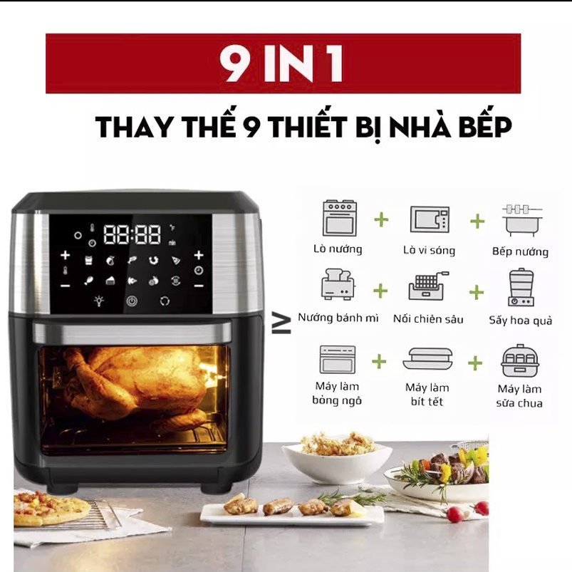Nồi chiên không dầu nineshield 7L,8L,10L,12L -bảo hành 12 tháng-tung_thao_shop