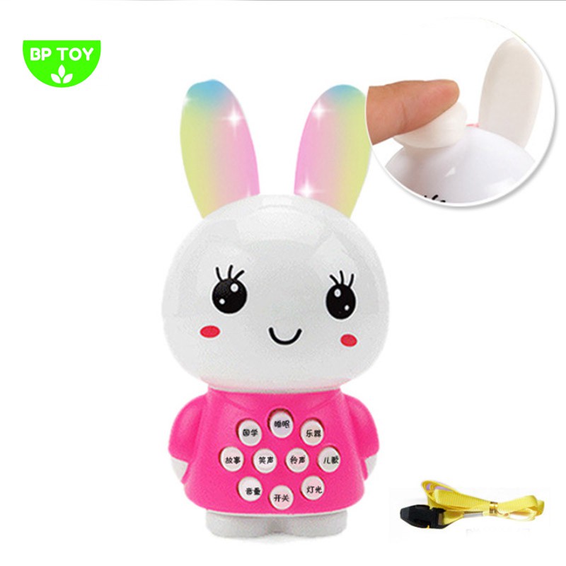 Đồ chơi thỏ dễ thương có đèn và nhạc tai phát sáng bé nào cũng thích mê