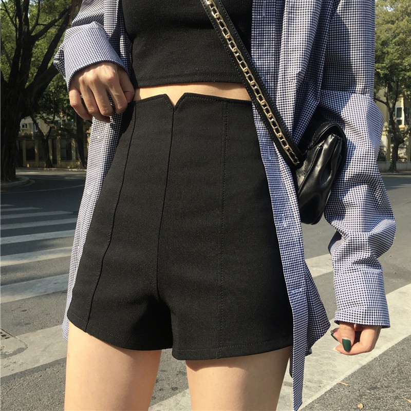 LEEVA - Quần short kaki lưng cao S023